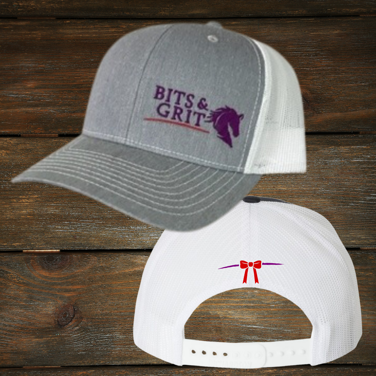 BITS & GRIT™️ Trucker Hat Featuring A Red Ribbon