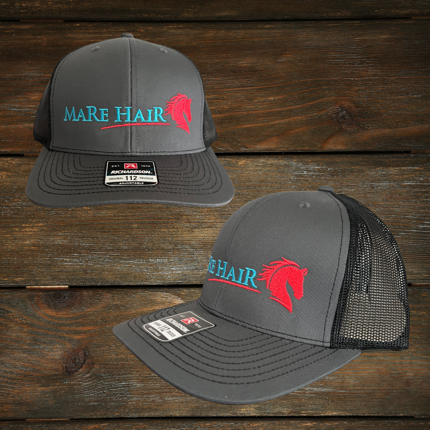 The MaRe HaiR™️ hat is the perfect combo of fashionable and functional--breathable mesh back and adjustable snapback for breathtakin' comfort and the BITS & GRIT™️ Original design to help keep your mane in check.  Snag one today and stay breezy!