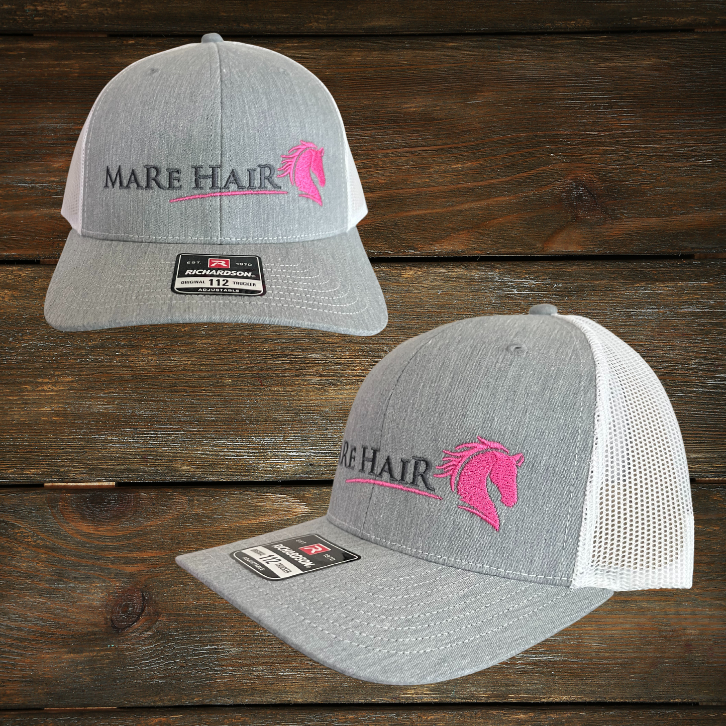 The MaRe HaiR™️ hat is the perfect combo of fashionable and functional--breathable mesh back and adjustable snapback for breathtakin' comfort and the BITS & GRIT™️ Original design to help keep your mane in check.  Snag one today and stay breezy!